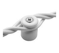 Amarcords - Abrazadera de cable grande con tornillos y tacos. 5 aisladores de porcelana de colores antiguos para instalaciones de cable trenzado de pared de color BLANCO MATE