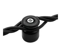 Amarcords - Abrazadera de cable grande con tornillos y tacos. 5 aisladores de porcelana de colores antiguos para instalaciones de cable trenzado de pared de color NEGRO