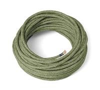 Amarcords - Cable de tela color OREGANO, redondo, cáñamo, 10 metros, con tierra 3x0,75 - Hilo eléctrico textil de color estilo clásico para lámparas bricolaje y iluminación vintage.