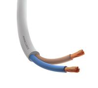 Amarcords - Cable eléctrico bipolar sección 2x1,5mm, color: BLANCO. Cable de alimentación redondo tipo H05VV-F, 20 metros