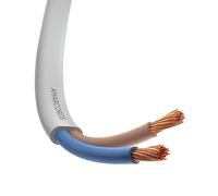 Amarcords - Cable eléctrico plano bipolar sección 2x0,75mm, color: BLANCO. Cable Eléctrico Plano H03VVH2-F, 5 metros