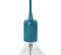 AMARCORDS - Portalámpara E27 vintage retro edison metal para lámpara colgante. Acabado estilo industrial PETRÓLEO