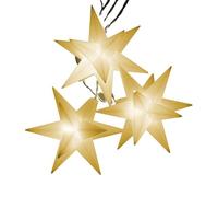 AMARE Cadena de 3 estrellas LED de color blanco, diámetro de las estrellas de 15 cm, longitud de la cadena 1,5 m (más 1 m de cable de alimentación), color blanco cálido, para interior y exterior,