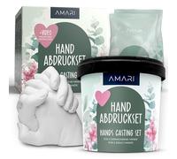 AMARI® Juego de impresión de manos para parejas y familiares (eucalipto), juego de impresión de yeso manos - yeso mano pareja impresión de yeso regalo regalo de boda aniversario pareja regalos pareja