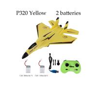 (Amarillo 2 Baterías) Planeador RC Parkten 2.4G 2CH Avión de Combate de Ala Fija P320 Lanzamiento Manual