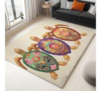 Amarillo Alfombras para Sala de Estar - Animales Marinos Tortugas Marinas Alfombras patrón para Dormitorio 160 x 230 cm, Minimalist Alfombra de Cocina Que no Suelta Pelo Corto para Pasillo Oficina
