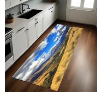 Amarillo Alfombras y Tapetes de Cocina Montañas, colinas, césped 40 x 120 cm Antideslizantes y Lavables para Cocina, Pasillo, Salón y Dormitorio