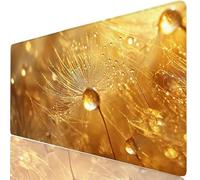 Amarillo Alfombrilla Escritorio XXL 1000x500 mm Diente De León Mouse Pad Grande, Protector de Mesa Impermeable, Alfombrilla Ratón XL con Base Antideslizante, Accesorios Oficina Modernos, Regalo H0-893