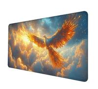 Amarillo Alfombrilla Ratón XXL 1200 X 600 mm, Impermeable Alfombrilla Escritorio FéNix Mouse Pad con 3MM Bordes Cosidos Material Oficina Mousepad Base de Goma Antideslizante para Jugadores -hjw2506A9
