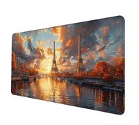 Amarillo Alfombrilla Ratón XXL 1200 x 600 mm, Impermeable Alfombrilla Escritorio ParíS Mouse Pad con 3MM Bordes Cosidos Material Oficina Mousepad Base de Goma Antideslizante para Jugadores -hjw2506AM