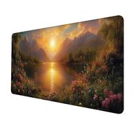 Amarillo Alfombrilla Ratón XXL 700 x 300 mm, Impermeable Alfombrilla Escritorio Paisaje Mouse Pad con 3MM Bordes Cosidos Material Oficina Mousepad Base de Goma Antideslizante para Jugadores -hjw2506H6