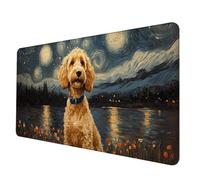 Amarillo Alfombrilla Ratón XXL 900 X 300 mm, Impermeable Alfombrilla Escritorio Perro Mouse Pad con 3MM Bordes Cosidos Material Oficina Mousepad Base de Goma Antideslizante para Jugadores -hjw2506VU