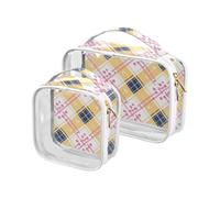Amarillo Azul Lindo Dibujos Animados Buffalo 2 Pack Clear Travel Bag Toiletry TSA Aprobado Multifuncional Bolsa de Cepillo de Maquillaje Viaje Esencial
