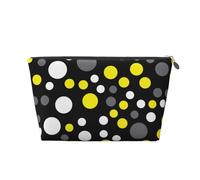 Amarillo Blanco Lunares Negros, Bolsa de artículos de tocador Bolsa de Maquillaje Bolsa de cosméticos Bolsa de artículos de tocador de Viaje portátil
