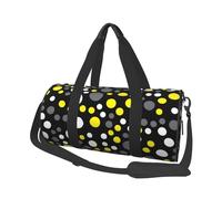 Amarillo Blanco Lunares Negros, Bolsa de Viaje de Gran Capacidad, Bolso Redondo, Bolsa de Viaje Deportiva, Bolsa de Mano, Bolsa de Fitness
