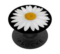 amarillo blanco margaritas flores jardín floral hermoso arte PopSockets PopGrip Adhesivo