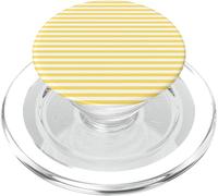 Amarillo Blanco Rayas Horizontales Líneas Preppy Rayas Girly PopSockets PopGrip para MagSafe