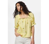 Amarillo Blusa De Manga Corta XS