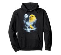 Amarillo Canario Aullando a la Luna 90's Retro Birdwatcher Sudadera con Capucha