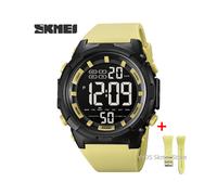 (amarillo con correa) Relojes deportivos militares de moda SKMEI 1845 para hombre, relojes de pulsera