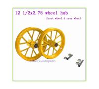(Amarillo delantero trasero) Nuevo cubo de rueda con llanta delantera y trasera de 12,5 x 2,75, uso