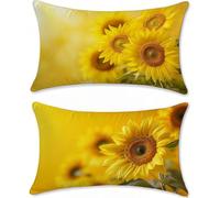 Amarillo Funda Cojin 40x70cm Fundas Cojines Sofa Lino Fundas Cojines Exterior Impermeable Flor Funda Almohada Decorativos Exterior Jardin Juego de 2 para Cama Cojin Salon Outdoor Cushions u-13590