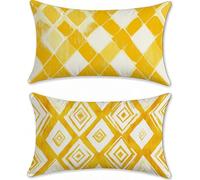 Amarillo Funda Cojin 60x90cm Fundas Cojines Sofa Terciopelo Fundas Cojines Exterior Impermeable Enrejado Funda Almohada Decorativos Exterior Jardin Juego de 2 Cojin Salon Outdoor Cushions u-13146