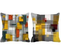 Amarillo Funda Cojin 80x80 Geometría Fundas Cojines Sofa Juego de 2 Cojines Exterior Suave Decoración Cushion Covers con Cremallera Oculta para Verano Exterior Patio Balcón Jardín Oficina Sofá q-9012i