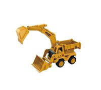 (Amarillo) Juguete de ingeniería, excavadora grande, camión volquete, regalo de cumpleaños