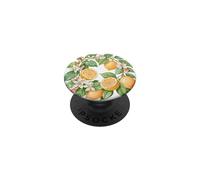Amarillo Limón Corona Arte Hojas Verdes Estética Floral PopSockets PopGrip Adhesivo