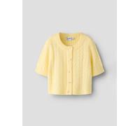 Amarillo Mangas Cortas Chaqueta De Punto