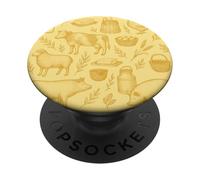 Amarillo Mantequilla Homestead Animales de Granja Acogedor patrón rústico PopSockets PopGrip Adhesivo