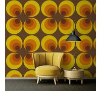 Livingwalls Papel pintado Retro Vision 701312 Estilo 70s 10,05x0,53 m marrón/amarillo/naranja