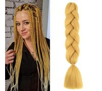 Amarillo Oro Extension Per Treccine Africane 24" Ombre Jumbo Treccia Extension Capelli Fibra Sintetica Treccia Di Scatola Crochet Twist Intrecciare