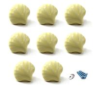 Amarillo Perilla del cajón Perillas de gabinete de cerámica Tirador de la manija de la habitación de los niños para los cajones de la cómoda (paquete de 8 tornillos incluidos)