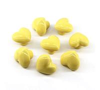 Amarillo Perilla del cajón Perillas del gabinete de cerámica Manija de la habitación de los niños Tirar de la forma del corazón Para los cajones de la cómoda (paquete de 8 tornillos incluidos)