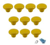Amarillo Perillas redondas de cerámica Tirador de la manija de la perilla del gabinete para los cajones del tocador de la habitación infantil (paquete de 10 tornillos incluidos)