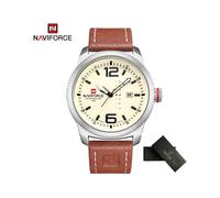 (Amarillo plateado) 2023 Marca de lujo NAVIFORCE Reloj de cuarzo con fecha para hombre Relojes deportivos