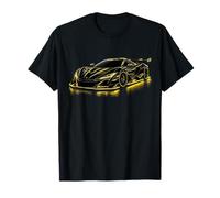 Amarillo Supercar Street Turbo Racing Car Design Niños Hombres Camiseta