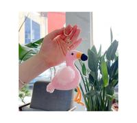 (Amarillo2) Exquisito llavero de peluche suave con forma de flamenco rosa, hermoso regalo