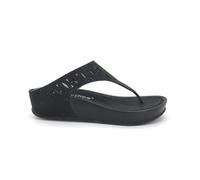 amarpies 30202 Sandalia Dedo Empeine con Agujeros y Brillantes para: Mujer Color: Negro Talla: 40