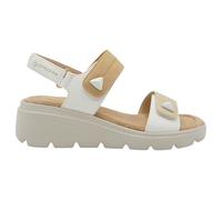 amarpies - ABZ30132 Sandalias Mujer - Ergonomía, Ligereza y Flexibilidad, Horma Ancha, Calzado Cómodo y Transpirable para Uso Diario Mujer Color: Taupe Combi Talla: 41