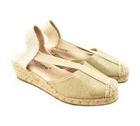 amarpies - Alpargatas de Esparto con elásticos. Plantilla Acolchada. 341200 Sintético Mujer Color: Platino Talla: 41