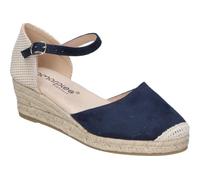 amarpies | Alpargatas Mujer - Sandalias en Color Azul Marino - Yutes con Hebilla - Espadrilles Estilosos - Cuña Media y Cómoda - Versátiles - Modelo ACX26481-38