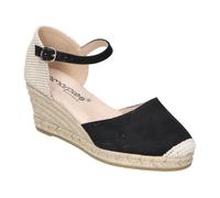 amarpies | Alpargatas Mujer - Sandalias en Color Negro - Yutes con Hebilla - Espadrilles Estilosas - Cuña Alta y Cómoda - Versátiles - Modelo ACX26484-37