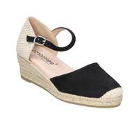 amarpies | Alpargatas Mujer - Sandalias en Color Negro - Yutes con Hebilla - Espadrilles Estilosos - Cuña Media y Cómoda - Versátiles - Modelo ACX26481-39