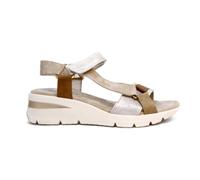 amarpies - Sandalia cuña Color Combi - AMD30050 para: Mujer Color: Combi Platino Talla: 38