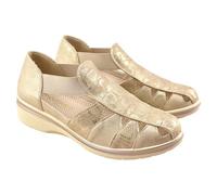 amarpies - Sandalia de cuña Muy cómoda con Plantilla Acolchada extraíble 115973 Sintético Mujer Color: Platino Talla: 40