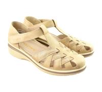 amarpies - Sandalia de cuña Muy cómoda con Plantilla Acolchada extraíble 480465 Sintético Mujer Color: Combi Beige Talla: 40