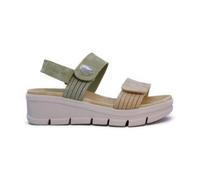 amarpies - Sandalia Deportiva elásticos cuña - ABZ30135 para: Mujer Color: Combi Kaki Talla: 39